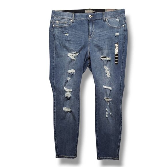 Torrid Bombshell‎ Skinny Jeans Womens Pluss 22 High Rise Destructed - Picture 1 of 12